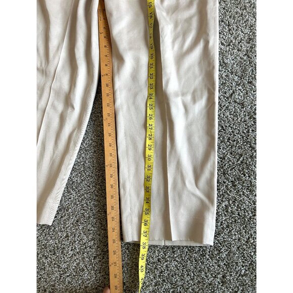 The Reset Women's Size M Pleated Trousers R Label Beige Lyocell Cropped Pockets - Picture 9 of 11